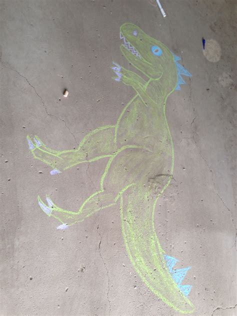 Chalk Dinosaur Drawing