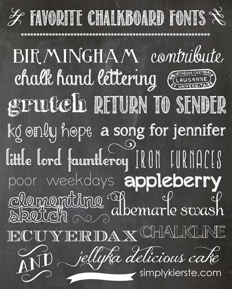 Chalkboard Script Font. Chalkboard script fonts would be great for wall décor, logos, and any digital presentation where you are planning something out of the box. You have these fonts online with various amusing effects like eroded, smeared, Edwardian, brush, handwritten, bold but looks like written by the side of the chalk etc.. 