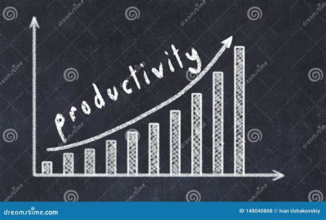 Chalkboard Drawing of Increasing Business Graph with Up Arrow and