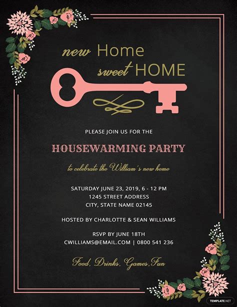 Chalkboard Housewarming Invitation Template in PSD Word Publisher