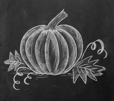 Chalkboard Pumpkin Drawing