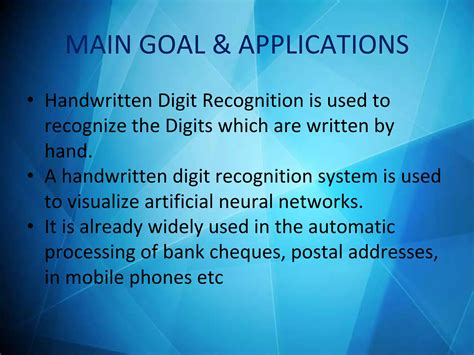 Challenges associated with the automatic identification of handwritten digits.  Ho...