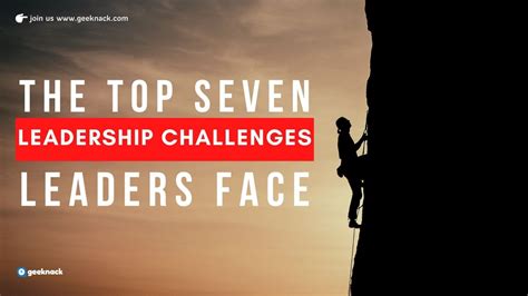 In fact, it is your quest if you accept it. These are the top seven leadership challenges that leaders have to face, but with the right tact and skill, you can route a strong course and come out on top. Challenge #1: Leading Change. Challenge #2: Emotional Intelligence. Challenge #3: Self-awareness.