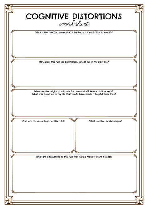 Challenging Cognitive Distortions Worksheet Cognitive Distor