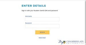 Chamberlain log in. Jul 14, 2021 · The My Chamberlain mobile application provides you with on-the-go access to your online student account. You can use this app to manage your academic experience with ease. Highlights include ... 
