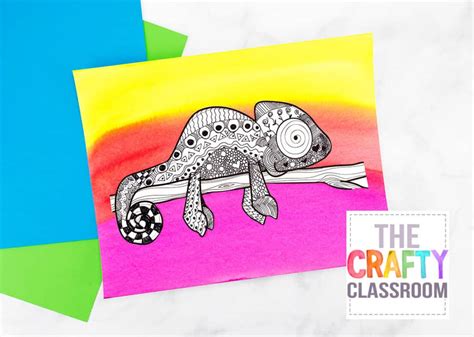 Chameleon Zentangle Art Project - The Crafty Classroom