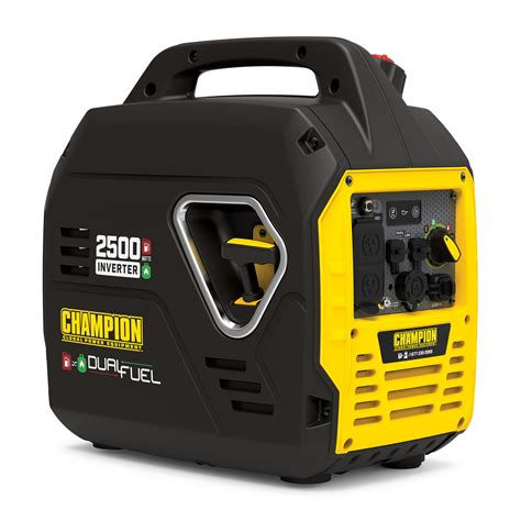 Description. The Champion Power Equipment 200962 2500-Watt Portable Inverter Generator is ideal for camping or tailgating. Weighing in at an ultralight 39 pounds, this model is one of the lightest 2500-watt inverters in the industry. Thanks to Champion’s innovative design, power on the go has never been easier. 