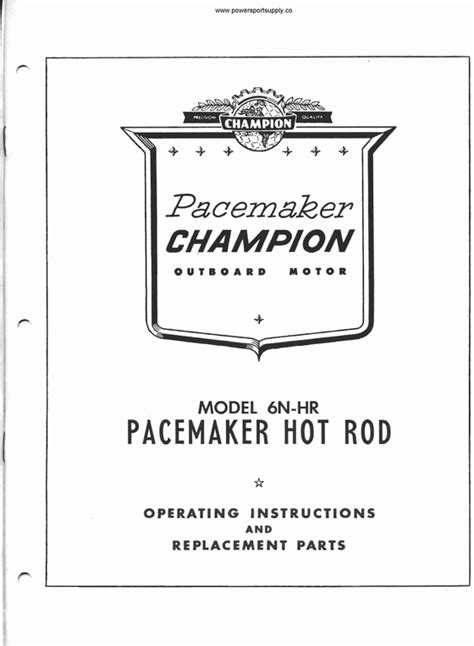 Champion 6n hr hot rod outboard motor owners n parts manual. - Dresser air compressor series 500 service manual.