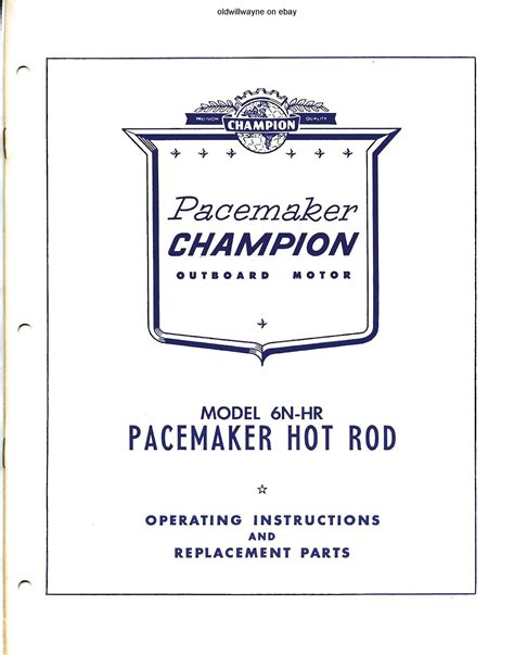 Champion hot rod 6mm hr outboard motor manual. - Textbook of ear nose and throat diseases.