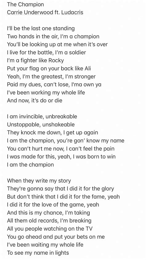 Champion lyrics. Things To Know About Champion lyrics. 