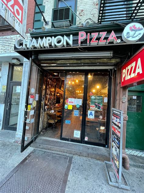 Champion pizza soho. April 6, 2023. Champion Pizza in Soho (with five other locations around the city) is mostly about thin square slices that are available in over 20 varieties. Some—like the mac and cheese with pepperoni and bacon—are a bit … 