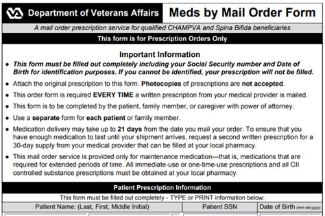 Champva meds by mail login. Refill VA Prescriptions (Rx) - The Rx Refill feature allows My HealtheVet members registered as VA Patients or CHAMPVA beneficiaries to refill VA prescriptions online. You may also view a list of your past VA prescribed medications. To use Rx Refill, you need a prescription written by a VA doctor that has previously been filled at a VA pharmacy. 
