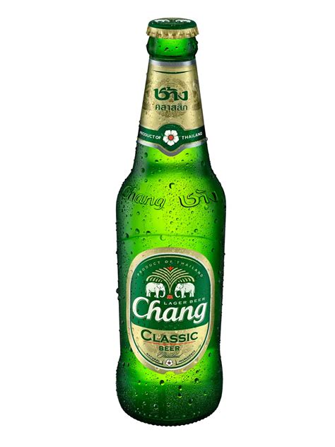 Chang beer. Contents from fine quality malt, rice and hop, with natural water, and selected yeast, especially for Chang Beer: Alcohol Content: 5% by volume: Color: Emerald Green: Type of Content: Bottle 620 ml and 320 ml, Can 490 ml and 320 ml: Contain in cases: Big bottle 620 ml 12 bottles/case, Small Bottle 320 ml 24 bottles/case, Can 320 ml 24 can/case ... 