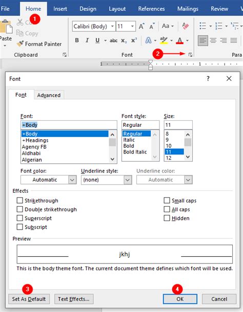 Change Default Font and Paragraph Settings in Microsoft Word Fast
