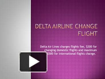 Change Flight Delta Air Lines