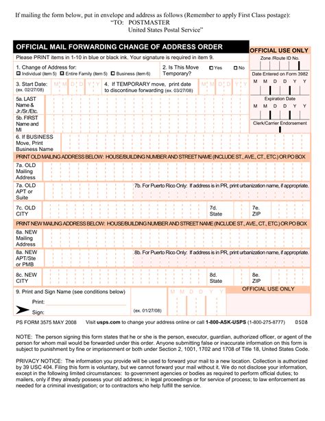 Change Of Address Form Usps Printable Form Printable Forms Free Online