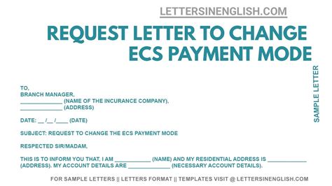 Change Of Mode Of Payment Letter - statementsbyshannon.com