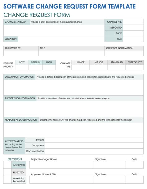 Change Request Form in Word and Pdf formats