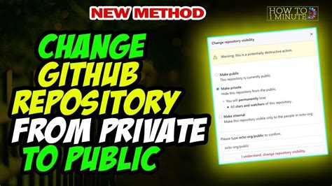Change a Private GitHub Repo to Public