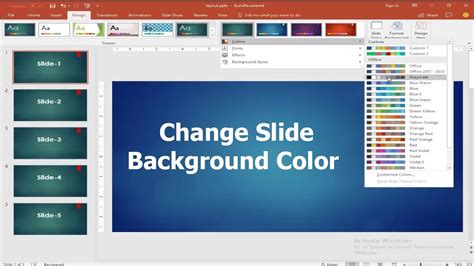Change background of slide in powerpoint