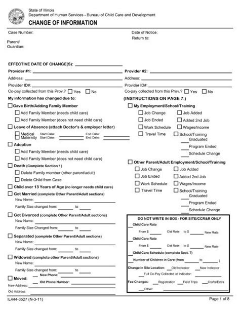 Change of Information Form