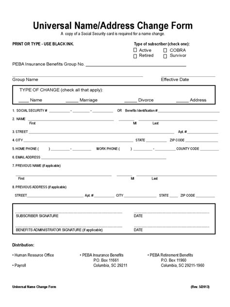 Change of Name or Address Form 2 Free Templates in PDF, Word, Excel