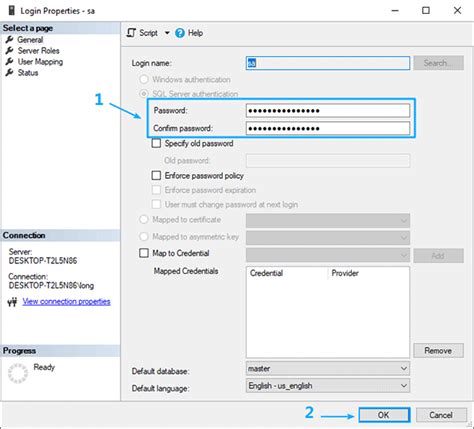 Change sa password in sql server. Run SSMS (Sql Server Management Studio) as administrator,and...