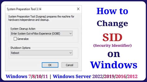 Change sid windows 10.  SIDs are used to control access to various resources in...