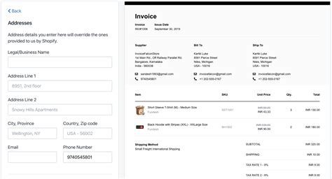 Change the address format in your invoice Invoice Falcon