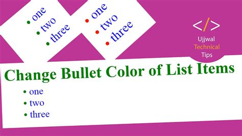Change the color, size, or format of bullets or numbers in a list in.