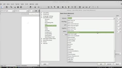 Change the default font in libreoffice. YouTube