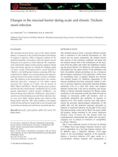 Changes in the mucosal barrier during acute and chronic …