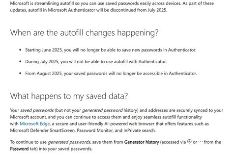 Changes to Microsoft Authenticator autofill (2025)