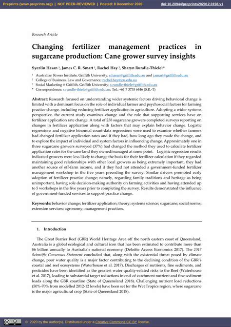 Changing Fertilizer Management Practices in …