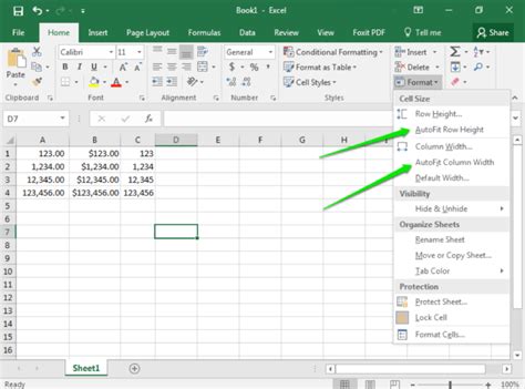 Changing Width of Columns and Rows Computer Applications for Managers