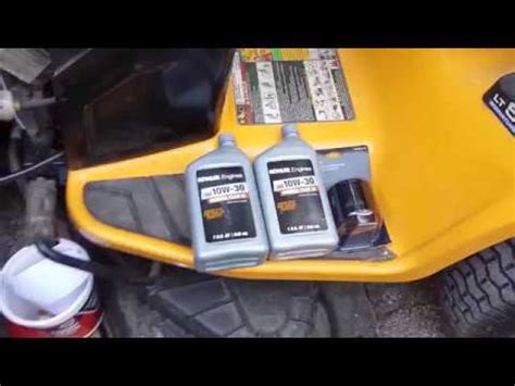 Looking to change the Cub Cadet XT1 oil and oil filter? This video shows you how to do both easily. The oil filter, oil cap and empty hose are all located in the front of the Cub.... 