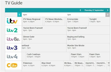 Channel Guide Tv Itv 4
