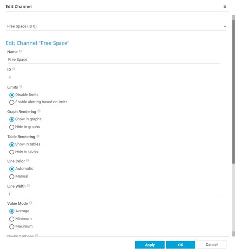 Channel Settings PRTG Manual