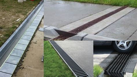 Channel drains. Materials used to make trench drains are strong with high compression strength and low porosity such as cast iron, steel, polymer concrete and fiberglass. They ... 