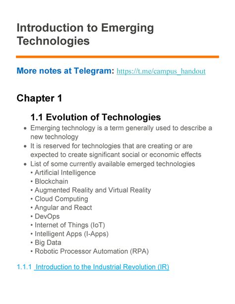 Chap 1 Emerging Tech QQ Lecture notes 2 Introduction to Emerging