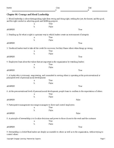 Chapter 06 Courage and Moral Leadership - StuDocu