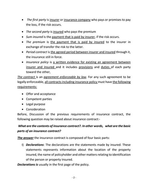 Chapter 10 Analysis of Insurance Contract - KSU Faculty