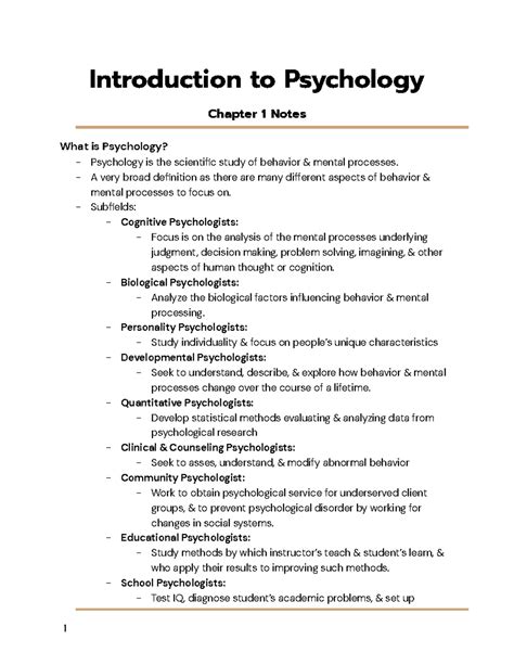 Chapter 10 notes Summary Introduction to Psychology is a pattern of