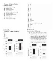Chapter 11 Study Guide Conservation Of Energy