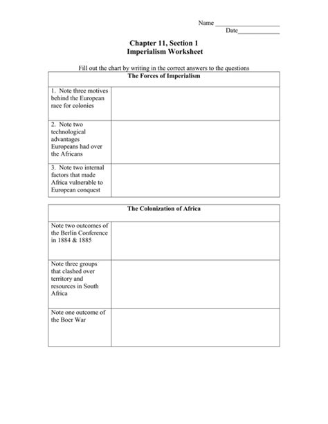 Chapter 11 the age of imperialism worksheet answers.  The Problem: Understanding the ...
