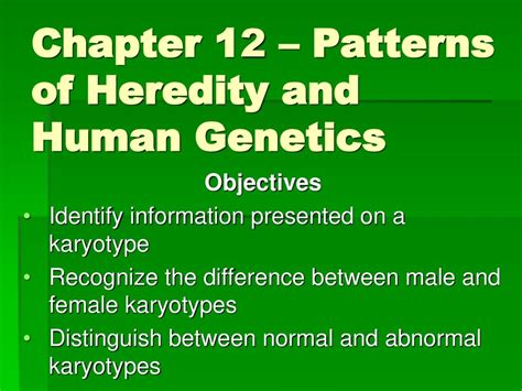 Chapter 12 Patterns of Heredity and Human