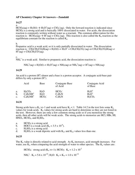 Chapter 14 Answer Key Chemistry