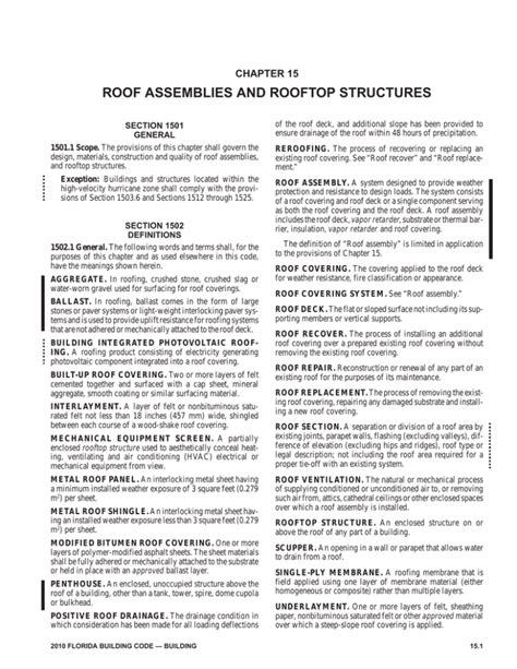 Chapter 15 Roof Assemblies and Rooftop Structures