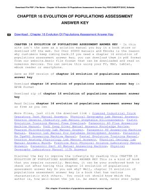 Chapter 16 Evolution Of Populations Answer
