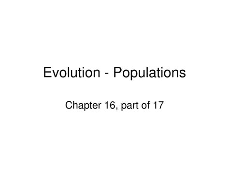 Chapter 16 Evolution Of Populations Reviewing Key Concepts
